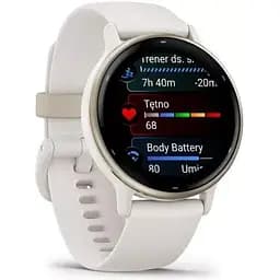 Смарт-годинник Garmin vivoactive 5 Cream Gold Aluminum Bezel with Ivory Case and Silicone Band (010-02862-11) - мініатюра 7
