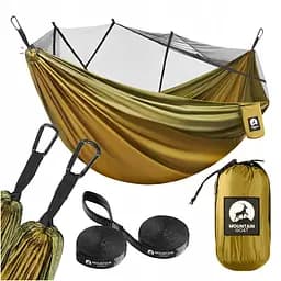 Туристический гамак Mountain Goat 300 x 200 см с москитной сеткой, двухместный, подвесной Olive (P-5905973403146)