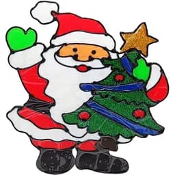 Силиконовая наклейка на стекло Bambi Санта Клаус с елкой 20 х 25 см (13-64-06)