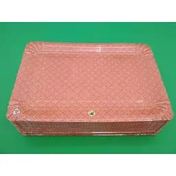 Тарілка Червона паперова ламінована прямокутна 15х22 см 100 шт.