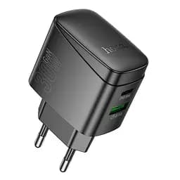 Адаптер сетевой Hoco Bright charger CS61A | 1USB/1Type-C, 30W/3A|