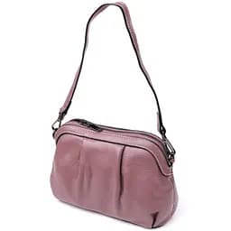 Жіноча шкіряна сумка з ефектним драпіруванням Vintage 23х15х7 см 000315805