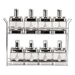 Набір ємностей для сипучих продуктів TS Kitchen HP531FS1034Y  8 шт з кришкою і ложкою хром