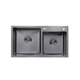 Кухонна мийка Kroner KRP Schwarze - 7843ZHM PVD (3,0/1,0 мм) CV022797, Чорний