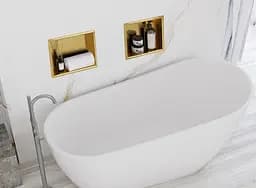 Вбудована полиця Rea 30x30 brushed gold з обідком REA-05606, Золотий - мініатюра 5