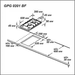 Варильна поверхня газова Grunhelm GPG 0201 BF - мініатюра 3