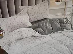 Постельное белье сатин Laura-Grand 24 евро комплект светло-серый