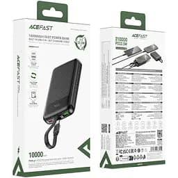 УМБ Acefast 10000mAh 22.5W PD,QC3.0 2xUSB-C,USB-A, with build Type-C cable, M13 Black - мініатюра 5