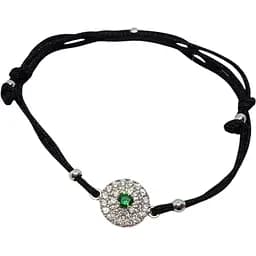 Браслет из текстиля Qvaliz с серебряными вставками и фианитами. 905-00646ЧЗ