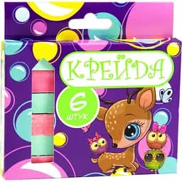 Крейда кольорова Strateg квадрат шкільний 6 шт. (50113)