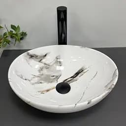 Умивальник VBI Parma carrara glossy накладний VBI-011025, Мармур