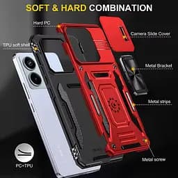 Ударостійкий чохол Camshield Army Ring для Xiaomi Poco X6 Pro Червоний / Red - мініатюра 6