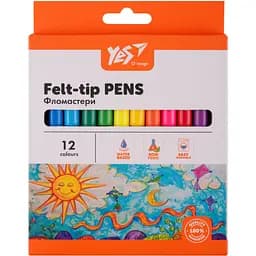 Фломастери Yes Orange Line 12 кольорів (650548)