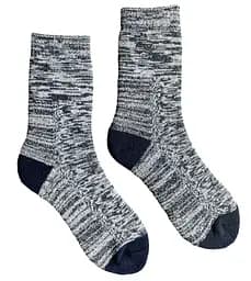 Женские носки с махровой стопой синие меланж 233003