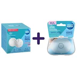 Одноразовые лактационные вкладыши Canpol babies 60 шт. + Накладки для сосков Canpol babies EasyStart размер L 2 шт.