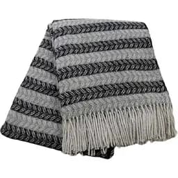 Плед вовняний Vladi Метро Spire 200х220 білий-дим-темно-сірий (202002)