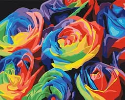 Картина по номерам на подрамнике Brushme Радужные розы