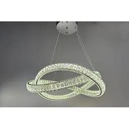 Підвісна кришталева LED-люстра з кільцями Linisoln 7108 CH хром 180 Вт 58 см для вітальні до 20 м2 - мініатюра 2