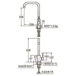 Змішувач для кухні Aquatica KT-4B270P 9722111 - мініатюра 2