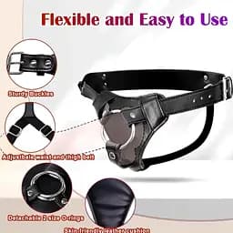 Трусики для страпону універсальні зі змінними колечками для будь-якого фалоімітатора з присоскою.