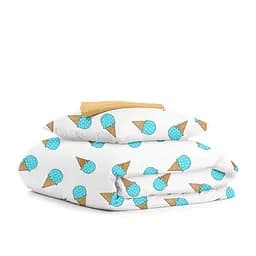 Дитяча постільна білизна в ліжечко ICECREAM CS6, бірюзовий (IcecreamSky_11Honey_140)