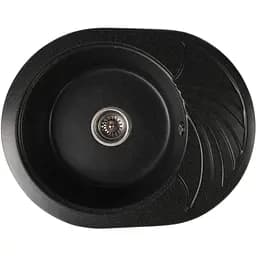 Гранітна кухонна мийка Romzha Rasa 60 Antracit (902) з крилом