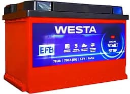 Автомобільний акумулятор WESTA 78 Ah / 750 A EFB Start-Stop R правий плюс (276x175x190) WEFB780