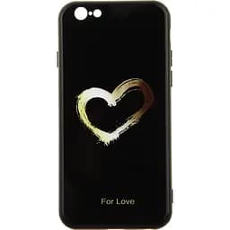 Чохол-накладка Toto Glass Fashionable Case Apple iPhone 6/6S Heart on Black