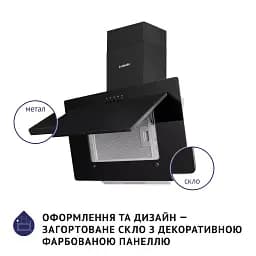 Витяжка декоративна похила Minola HDN 6124 BL LED - мініатюра 4