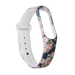 Силіконовий ремінець для фітнес браслетів Xiaomi Mi Band 3/4, Silicone, blue flowers, зі зручною застібкою, на фітнес трекер та смарт годинник, ArmorStandart (ARM52066) - мініатюра 2