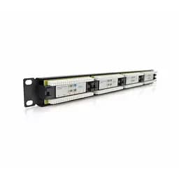 Патч-панель PiPo 24 порти UTP кат 6 19" 1U неекранована чорна Q25 (73-00885) - мініатюра 2
