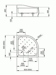 Душовий піддон Radaway Korfu A 80x80 4S88400-03 - мініатюра 5