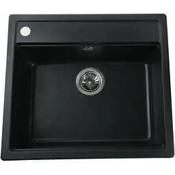 Гранітна мийка Globus Lux Volta чорний металiк 570х510мм-А0001