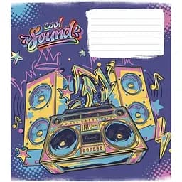 Тетрадь ученическая Cool sound Школярик 024-3205L-1 в линию 24 листов