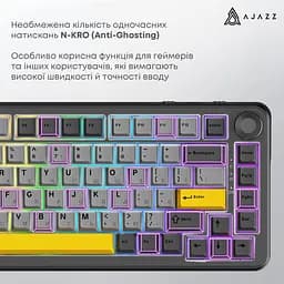 Клавіатура Ajazz AK820 MAX PLUS Daydream Switch Black Gray Yellow 3 (AK820MAX-DD-BGY) - мініатюра 10