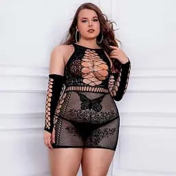 Міні-сукня з нарукавниками M-XL Чорний