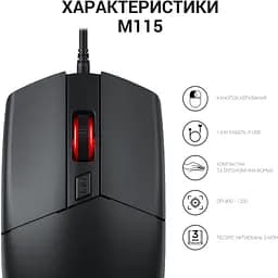 Мишка OfficePro M115 USB Black (M115) - мініатюра 8