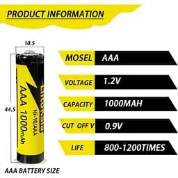 Акумулятор AAA LiitoKala 1000mAh NiMH 1.2V (Ni-10/AAA) - мініатюра 3