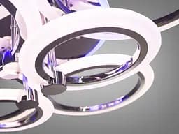 Люстра стельова LED Diasha A8022/6HR, 105W, 3200K-6000K, хром, сучасний стиль, пульт з диммером, акрилові плафони - мініатюра 4