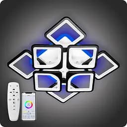 Люстра світлодіодна 517 Dlight 3color з пультом 130Вт Чорний (02039)