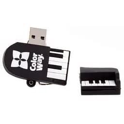 USB флеш накопичувач ColorWay Piano 32 GB 3.0 Black (CW-USBPO32) - мініатюра 2
