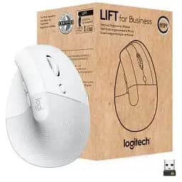 Комп'ютерна мишка Logitech Lift Vertical Ergonomic Wireless/Bluetooth for Business Off-white (910-006496)