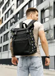 Чоловічий рюкзак Sambag Roll Top чорний оксфорд принт 41 х 30 х 16 см (24238731m) - мініатюра 3