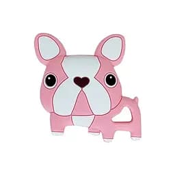 Силиконовый прорезыватель "Бульдожка" Mega Zayka MGZ-0414(Pink) розовый, 8х1х8 см