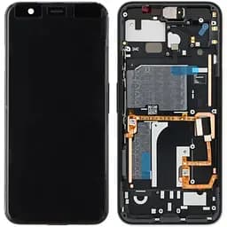 Дисплей Google Pixel 4 чорний, P-OLED, PRC, з рамкою, Just Black біла кнопка