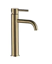 Смеситель для раковины VBI Milano brushed gold высокий VBI-050101BG, Золотой