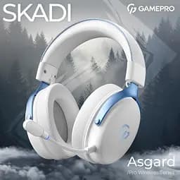 Игровые наушники беспроводные GamePro HSW-191-WHB Asgard Skadi Wireless 7.1 White-Blue - мініатюра 2