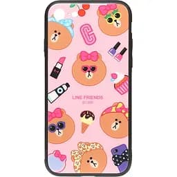 Чехол-накладка Toto Cartoon Print Glass Case Apple iPhone 7/8/SE 2020 Line friends Linc
