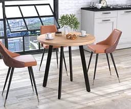 Круглий обідній стіл Лерой Loft Design (Дуб Крафт золотий)