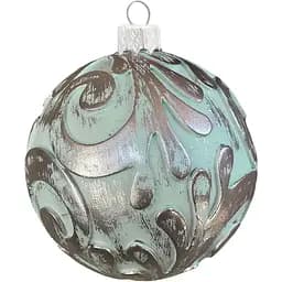 Набір ялинкових іграшок Dashuri Вінтаж 2 штуки по 8 см зі срібною поталлю, тіфані 80130305